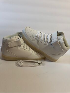 High-Top Athletic Sneakers in Cream White